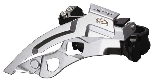 MJENJAČ PREDNJI SHIMANO DEORE XT FD-M770, ZA TRIPLE POGON, ZA 9 BRZINA, TOP SWING, DUAL PULL, OBUJMICA 34.9MM SA ADAPTEROM 31.8MM I 28.6MM, ZA 44/48Z, CS ANGLE 66-69, IND.PACK