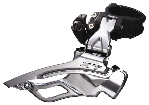 MJENJAČ PREDNJI SHIMANO DEORE XT FD-M771, ZA TRIPLE POGON, ZA STRAŽNJI 9 BRZINA, DOWN SWING, DUAL PULL, OBUJMICA 34.9MM (SA ADAPTEROM 31.8MM I 28.6MM), ZA 44Z, CS ANGLE 66-69, IND.PACK