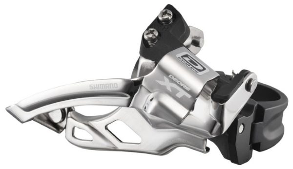 MJENJAČ PREDNJI SHIMANO DEORE XT FD-M785, ZA DOUBLE POGON, TOP SWING DUAL ROUTE, OBUJMICA 34.9MM, CS ANGLE 66-69, ZA 38/44Z, BULK