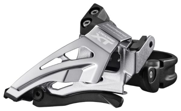 MJENJAČ PREDNJI SHIMANO DEORE XT FD-M8025-L, ZA DOUBLE POGON, ZA STRAŽNJI 11 BRZINA, LOW CLAMP, TOP SWING, DOWN PULL, OBUJMICA 34.9MM (SA ADAPTEROM 28.6 I 31.8MM), CS ANGLE 66-69, IND.PACK