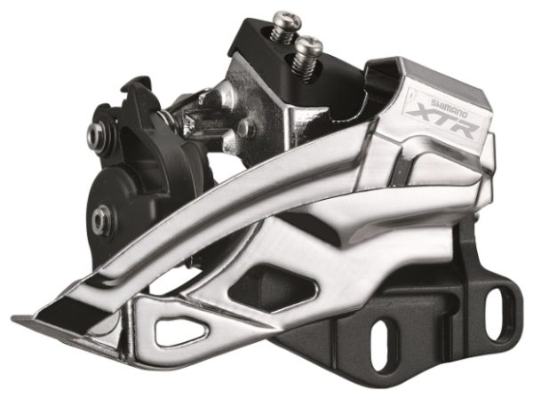 MJENJAČ PREDNJI SHIMANO XTR FD-M985-E2, ZA DOUBLE 40-38Z, E-TIP, TOP SWING, DUAL PULL, BEZ PLOČICE OSI POGONA I VIJAK, CS ANGLE 66-69, IND.PACK