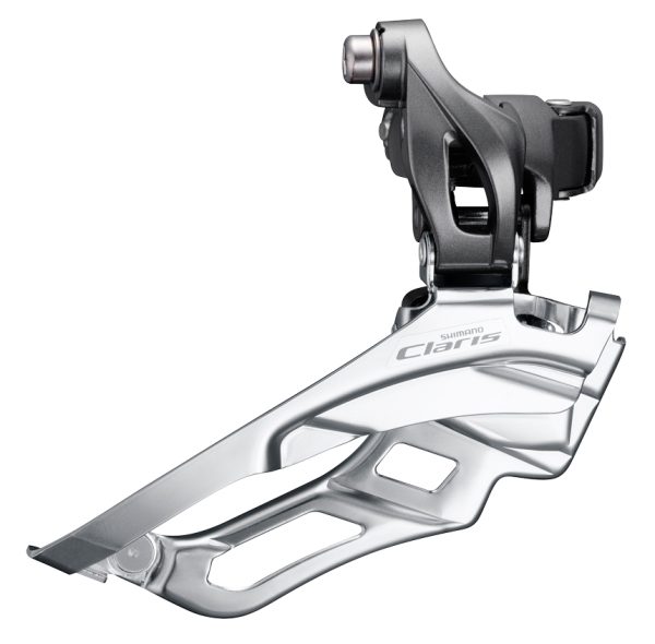 MJENJAČ PREDNJI SHIMANO, FD-R2030, CLARIS, ZA STRAŽNJI 8 BRZINA, OBUJMICA 34.9MM (SA 31.8 I 28.6MM ADAPTEROM), ZA TRIPLE POGON, IND.PACK