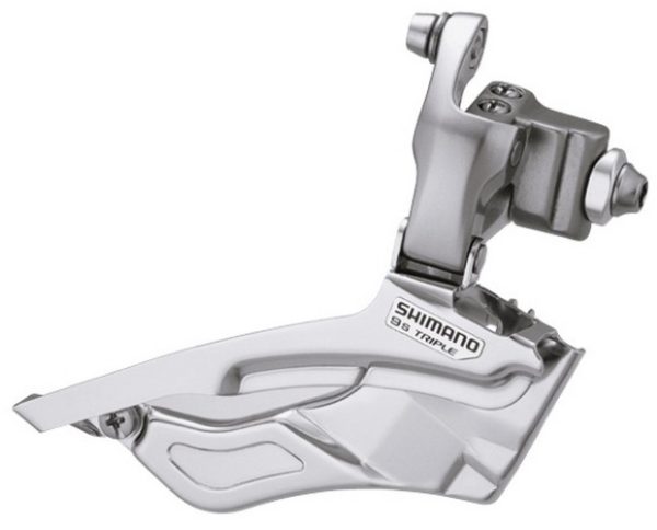 MJENJAČ PREDNJI SHIMANO FD-R453, ZA TRIPLE POGON, ZA STRAŽNJI 9 BRZINA, ZA FLAT CESTOVNI VOLAN, BRAZED-ON, ZA TOP LANČANIK 50Z, IND.PACK