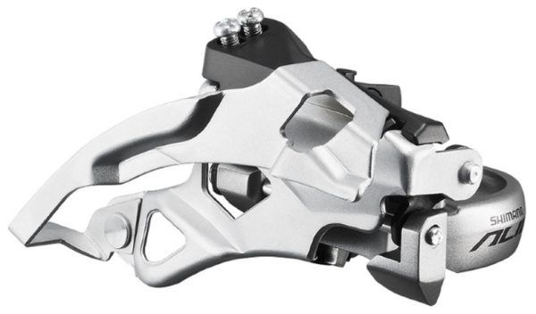 MJENJAČ PREDNJI SHIMANO ALIVIO FD-T4000, ZA TRIPLE POGON, ZA STRAŽNJI 9 BRZINA, TOP SWING, DUAL PULL, OBUJMICA 34.9M (SA ADAPTEROM 31.8 I 28.6MM), ZA 44/48Z, CS ANGLE 66-69, IND.PACK