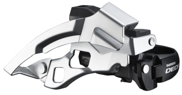 MJENJAČ PREDNJI SHIMANO DEORE FD-T610, ZA TRIPLE POGON, ZA STRAŽNJI 10 BRZINA, TOP SWING, DUAL PULL, OBUJMICA 34.9MM (SA ADAPTEROM 28.6MM I 31.8MM), CS ANGLE 66-69, ZA 44/48Z, CRN, IND.PACK