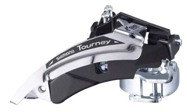 MJENJAČ PREDNJI SHIMANO TOURNEY FD-TX50-3, ZA TRIPLE POGON, ZA STRAŽNJI 6/7 BRZINA, TOP SWING, DUAL PULL, OBUJMICA 34.9MM (SA ADAPTEROM 31.8MM I 28.6MM), ZA 42-34-24Z, CS ANGLE 63-66, CHAINLINE 47.5/50MM, IND.PACK