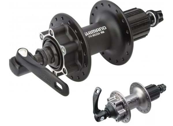 GLAVČINA ZADNJA SHIMANO DEORE FH-M525A, 36R, 8/9 BRZINA, OLD 135MM, AXLE 146MM, QR 168MM CRN, ZA ROTOR NA 6 VIJKOV, CRNA, IND.PACK