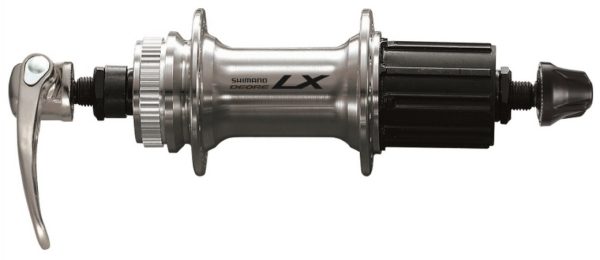 GLAVČINA ZADNJA SHIMANO DEORE LX FH-T675, 32R, 8/9/10 BRZINA, OLD 135MM, AXLE 146MM, QR 168MM, ZA ROTOR CENTER LOCK, BEZ ROTOR MOUNT NAVLAKE, SREBRNA, IND.PACK