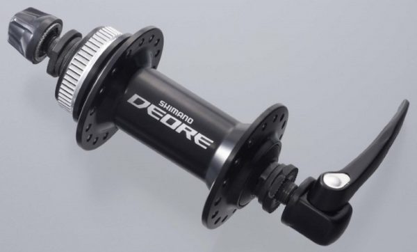 GLAVČINA PREDNJA SHIMANO DEORE HB-M595, 32R, OLD 100MM, AXLE 108MM, QR 133MM, ZA ROTOR CENTER LOCK, BEZ ROTOR MOUNT NAVLAKE, CRNA, BULK