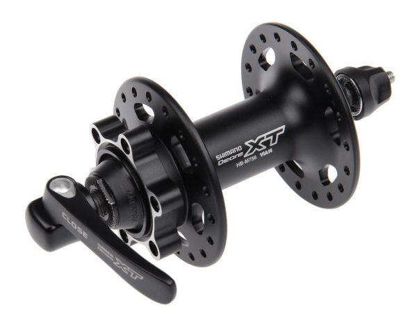 GLAVČINA PREDNJA SHIMANO DEORE XT HB-M756L, 32R, OLD 100MM, OS 108MM, QR RUČICA CRNA, ZA DISC KOČNICU 6 VIJAKOV, M760 SERIES LOGO, CRNA, IND.PACK