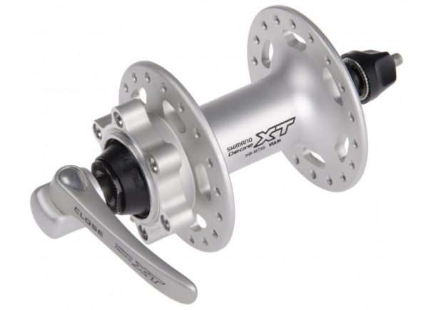 GLAVČINA PREDNJA SHIMANO DEORE XT HB-M756S 32R I QR LEVER:SREBRNA OLD:100MM OS:108MM ZA DISC BRAKE (6 VIJAKOV), M760 SERIES LOGO, IND.PACK