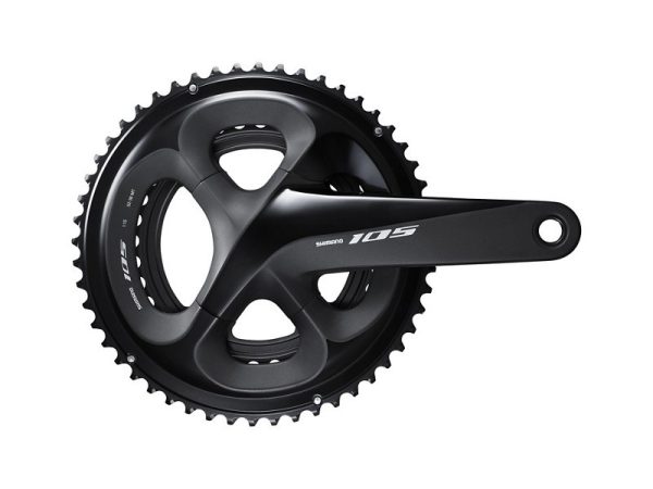 POGON SHIMANO FC-R7000, 105, ZA STRAŽNJI 11 BRZINA, HOLLOWTECH 2, 172.5MM, 52-36Z BEZ ŠTITNIKA, BEZ DIJELOVA OSOVINE POGONA, CRN, IND.PACK