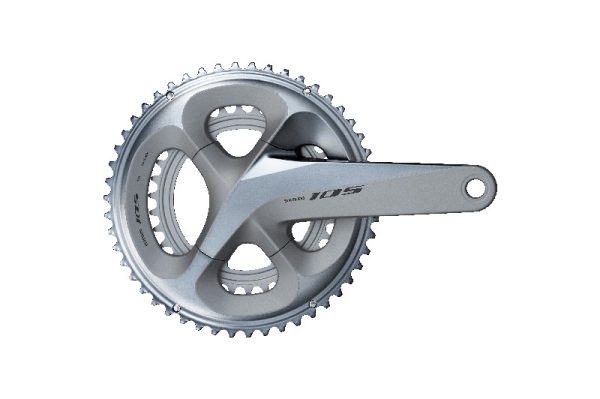 POGON SHIMANO FC-R7000, 105, ZA STRAŽNJI 11 BRZINA, HOLLOWTECH 2, 175MM, 50-34Z BEZ ŠTITNIKA, BEZ DIJELOVA OSOVINE POGONA, SREBRN, IND.PACK