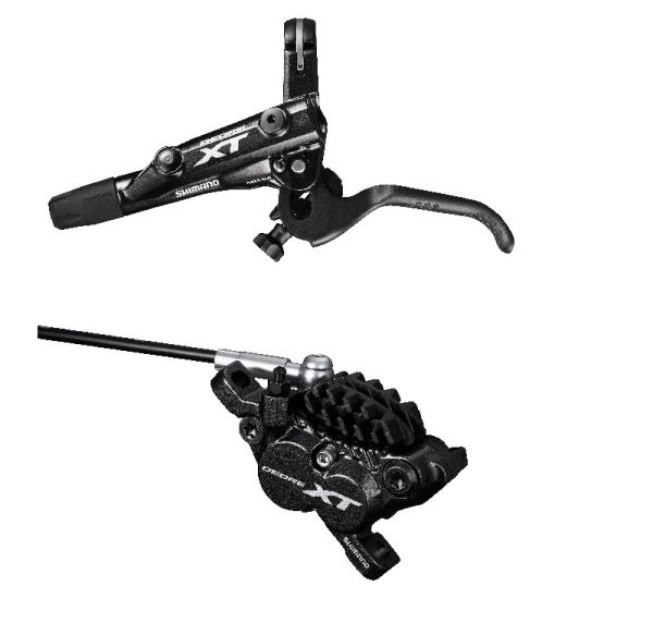 KOČNICA DISK HIDRAVLIČNA SASTAVLJENA SHIMANO DEORE XT, BL-M8000(L), BR-M8020(F), BEZ ADAPTERA, RESIN PLOČICE (SA HLADNJAKOM), BUŽIR SM-BH90-SBLS 1000MM(CRN), DODAJ OLIVU/INSERT IND.PACK
