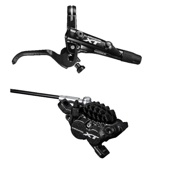 KOČNICA DISK HIDRAVLIČNA SASTAVLJENA SHIMANO DEORE XT, BL-M8000(R), BR-M8020(R), BEZ ADAPTERA, RESIN PLOČICE (SA HLADNJAKOM), BUŽIR SM-BH90-SBLS 1700MM(CRN), DODAJ OLIVU/INSERT IND.PACK