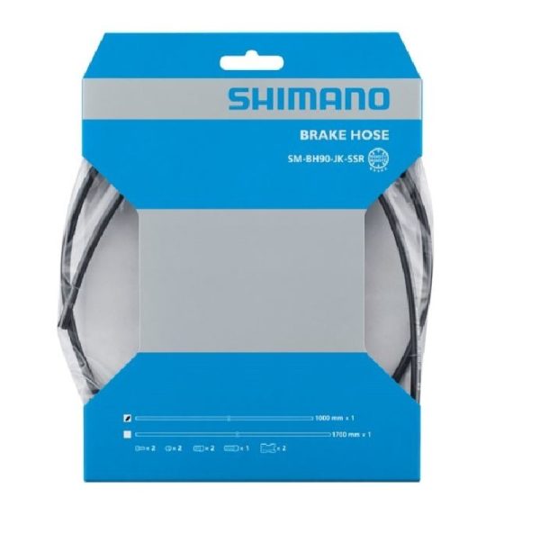BUŽIR KOČNICE SHIMANO SM-BH90-JK-SSR, 1000MM CRN, CONNECTING VIJAK X 3 (ST SIDE 2 TIP, BR SIDE 1 TIP), OLIVA I INSERT, UKLJ. TL-BH61, IND.PACK