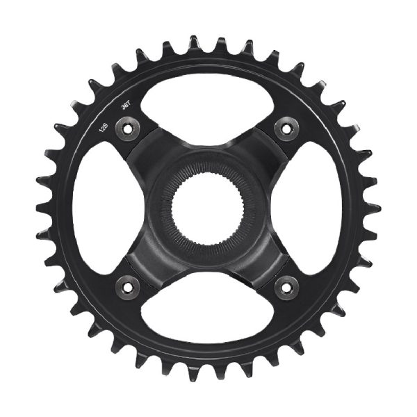 LANČANIK POGONA SHIMANO STEPS SM-CRE80-12-B, 38Z BEZ ŠTITNIKA, ZA CHAINLINE 53MM, CRN, IND.PACK
