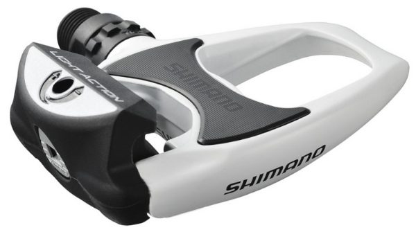 PEDALE SHIMANO PD-R540-LA, SPD-SL, LIGHT ACTION STEP IN/OUT, BEZ REFLEKTORA, SA PLOČICAMA SM-SH11, BIJELE, IND.PACK