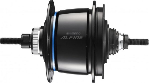 GLAVČINA ZADNJA SA UNUTRANJIM BRZINAMA SHIMANO ALFINE SG-S505, 36R, 8 BRZINA, DI2, ZA ROTOR CENTER LOCK, 135X187MM, UKLJ. ROTOR MOUNT NAVLAKU, CRNA, IND.PACK