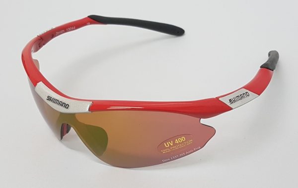 NAOČALE SHIMANO ZENITH, SHINY BLOOD RED, W. IRON SILVER PARTS (W. BLACK SHIMANO-LOGO)