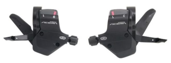RUČICA MJENJAČA SHIMANO ACERA SL-M390, 9X3 BRZINE, SAJLA SUS 2050MM/1800MM, BUŽIR SP40 600MM/600MM/300MM CRN, OGD, IND.PACK
