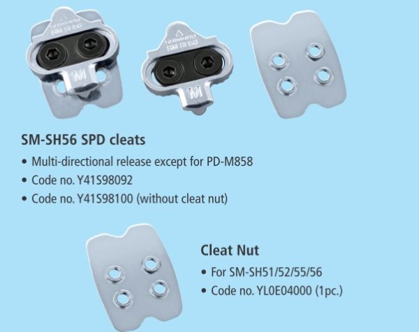 PLOČICA PEDALE SHIMANO SM-SH56, BEZ MATICE PLOČICA, MULTIPLE RELEASE MODE (1 PAR)