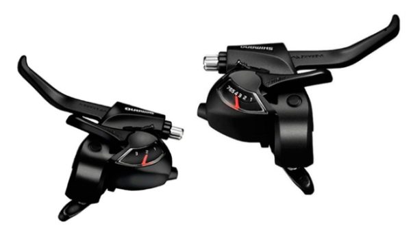 RUČICA KOČNICE/MJENJAČA SHIMANO ST-EF41, 7X3 BRZINA, STANDARD DULJINA SAJLE MJENJAČA I KOČNICE, EZ-FIRE PLUS, 2 PRSTA, ZA V-BRAKE, CRNA, IND.PACK