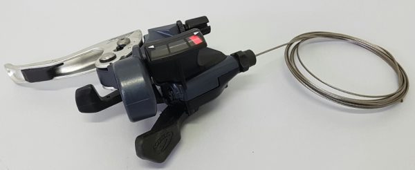 RUČICA KOČNICE/MJENJAČA SHIMANO DEORE LX ST-M570-S, LIJEVA 3 BRZINE, 2 PRSTA, SAJLA MJENJAČA 1800MM, OGD, SREBRNO/CRNA, BULK