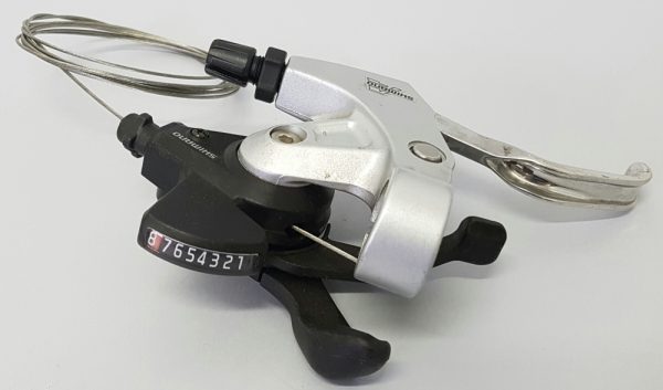 RUČICA KOČNICE/MJENJAČA SHIMANO ALIVIO ST-MC18S, DESNA 8 BRZINA, 2 PRSTA, SAJLA MJENJAČA 2050MM STAINLESS, OGD, CRNA, BULK