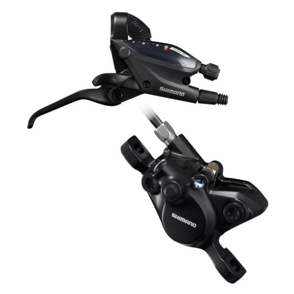 KOČNICA DISK SASTAVLJENA SHIMANO ST-EF505(9R), 9 BRZINA, BR-MT200(R),BEZ ADAPTERA,RESIN PLOČICE, UKLJ. OLIVU I INSERT,1700MM BUŽIR(SM-BH59-SS CRN),600/300MM SP41, IND.PACK