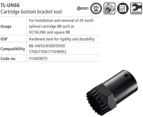 ALAT SHIMANO TL-UN66, SA 20 ZUBI, ZA MONTAŽU ADAPTERA 8-LINK I 4-STRANE OSOVINE POGONA (UDARNI)