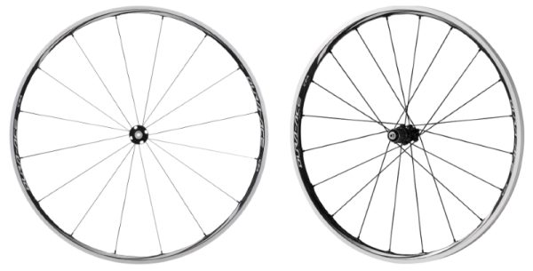 KOTAČ SHIMANO DURA-ACE WH-9000-C24-CL, PREDNJI I ZADNJI, PREDNJI 16R, ZADNJI 20R, KARBON LAMINATE OBRUČ CLINCHER (SA TRAKOM OBRUČA), ZADNJI QR 168MM, SA TORBOM, IND.PACK