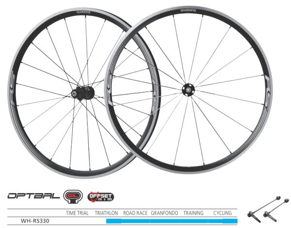 KOTAČ SHIMANO WH-RS330, P:16R/R:21R ZA 10/11-S,OBRUČ SA TRAKOM:CLINCHER CRN, NALJEPNICA:STANDARD, QR:CRN, R-QR:168MM, BEZ TORBE, IND.PACK