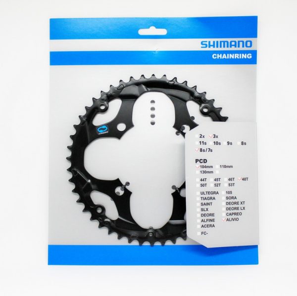 LANČANIK POGONA SHIMANO FC-M411 48Z CRN ZA ŠTITNIK LANCA