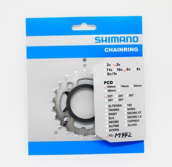 LANČANIK POGONA SHIMANO FC-M442 22Z SREBRN I ŠTITNIK LANCA