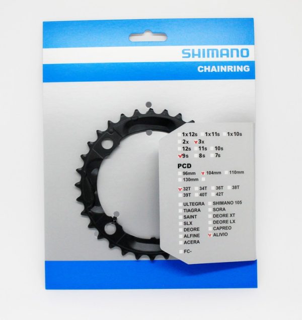 LANČANIK POGONA SHIMANO ALIVIO FC-M430-8 32Z I ŠTITNIK LANCA, CRN