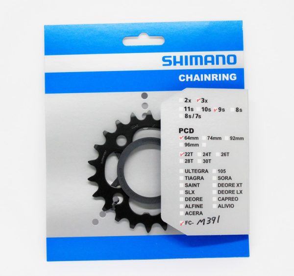 LANČANIK POGONA SHIMANO FC-M391 22Z CRN I ŠTITNIK LANCA