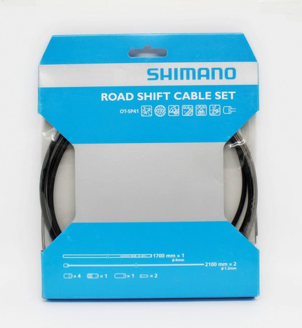 SAJLA I BUŽIR MJENJAČA CESTNI SHIMANO SET CRN 1700MM SP41OUTER CABLE(CRN) 2100MM PTFE CABLE/4KOM KAPICA, 2KOM KAPICA BUŽIRA I INNER END CAP