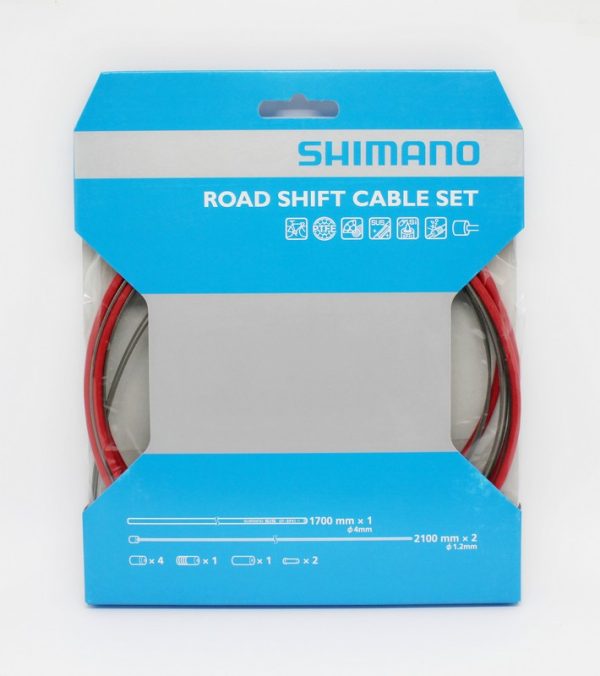 SAJLA I BUŽIR MJENJAČA CESTNI SHIMANO SET CRVENA 1700MM SP41OUTER CABLE(CRVEN) 2100MM PTFE CABLE/4KOM KAPICA, 2KOM KAPICA BUŽIRA I INNER END CAP