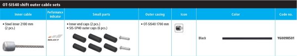 SAJLA I BUŽIR MJENJAČA CESTNI SHIMANO, BUŽIR 1700MM 1X, SAJLA 2100MM 2X, SA KAPICOM