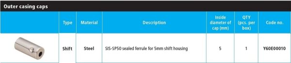 KAPICA BUŽIRA SHIMANO ZA MJENJAČE, SIS-SP50 6MM, METALNA, SA BRTVOM
