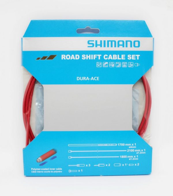 SAJLA I BUŽIR MJENJAČA SHIMANO ROAD POLYMER COATED SET, CRVENA