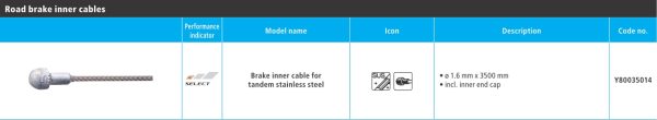 SAJLA KOČNICE SHIMANO 1.6X3500MM STAINLESS ZA RACING