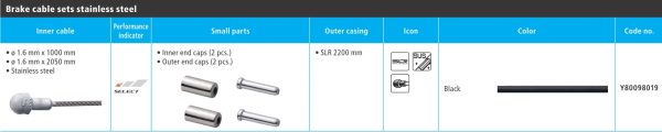 SAJLA I BUŽIR KOČNICE CESTNI SHIMANO, SUS 2200MM X 1000/2050MM SET