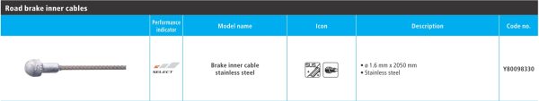 SAJLA KOČNICE SHIMANO 1.6X2050MM, ZA CESTU, SUS